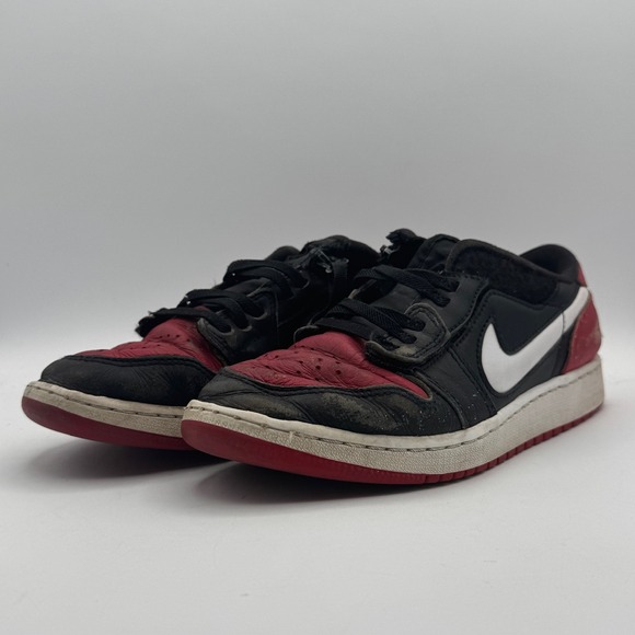 Jordan 1‎ Low OG Black Toe Shoes Youth Size 5.5 Black Red White 2015 Bred Low OG